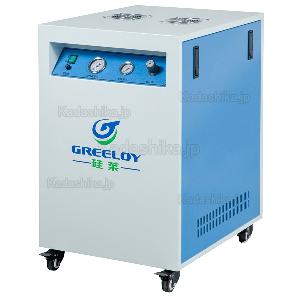 Greeloy® GA-61XY 歯科エアコンプレッサー 0.75馬力 22L (ドライヤーと消音ボックス付き)